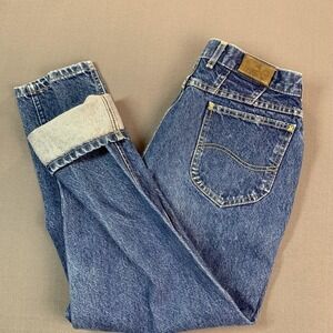 Vintage Lee Jeans Womens 16 PET Blue Stonewash High Rise Tapered Mom Denim 90s